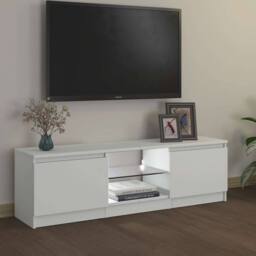 Berkfield Home TV Cabinet with LED Lights White 120x30x35.5 cm - thumbnail 5