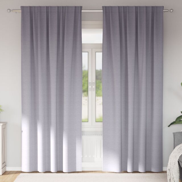 Berkfield Home Curtains with Curtains 2 pcs Metal grey 225 x 140 cm Polyester - image 1