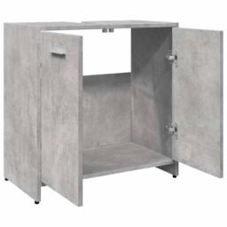 Berkfield Home Bathroom Sink Cabinet Concrete Grey 60x33x60 cm Engineered Wood - Size: 60 x 33 x 60 cm - thumbnail 6
