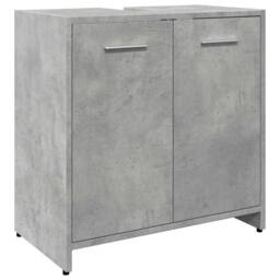 Berkfield Home Bathroom Sink Cabinet Concrete Grey 60x33x60 cm Engineered Wood - Size: 60 x 33 x 60 cm - thumbnail 2