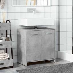 Berkfield Home Bathroom Sink Cabinet Concrete Grey 60x33x60 cm Engineered Wood - Size: 60 x 33 x 60 cm - thumbnail 3