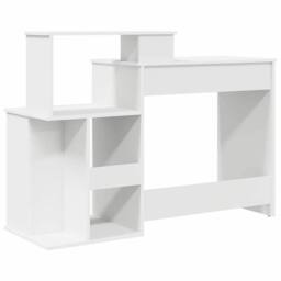Berkfield Home Elegant Desk with Storage White 120.5x44x88.5 cm Engineered Wood - thumbnail 8