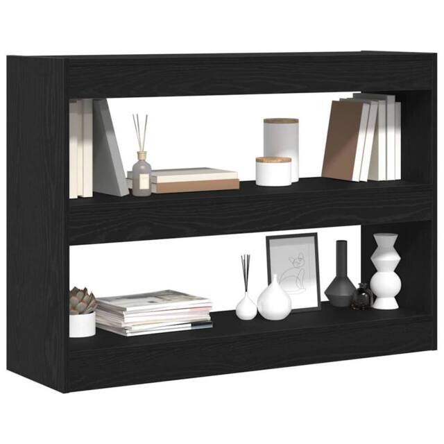 Berkfield Home Elegant Book Cabinet/Room Divider Black Oak 100x30x72 cm Engineer - Size: 100 x 30 x 72 cm - image 1