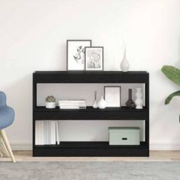 Berkfield Home Elegant Book Cabinet/Room Divider Black Oak 100x30x72 cm Engineer - Size: 100 x 30 x 72 cm - thumbnail 2