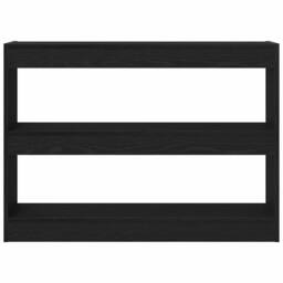 Berkfield Home Elegant Book Cabinet/Room Divider Black Oak 100x30x72 cm Engineer - Size: 100 x 30 x 72 cm - thumbnail 6