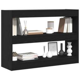 Berkfield Home Elegant Book Cabinet/Room Divider Black Oak 100x30x72 cm Engineer - Size: 100 x 30 x 72 cm - thumbnail 1
