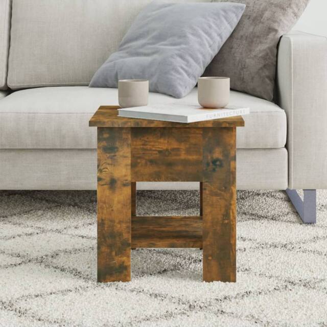 Berkfield Home Modern Coffee Table Smoked Oak 40x40x42 cm Engineered wood in Brown - Size: 40 x 40 x 42 cm - image 1