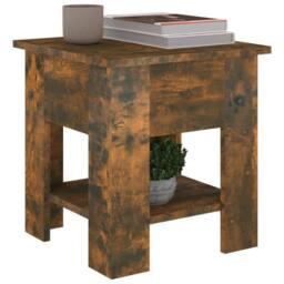 Berkfield Home Modern Coffee Table Smoked Oak 40x40x42 cm Engineered wood in Brown - Size: 40 x 40 x 42 cm - thumbnail 4