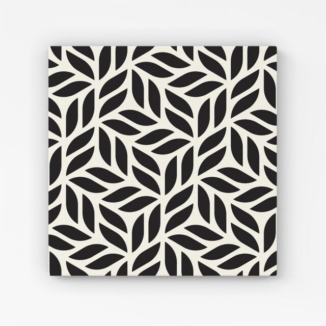 "Warren Reed - Designer Modern Stylish Abstract Texture Canvas in Black - Size: W30"" x H30""" - image 1