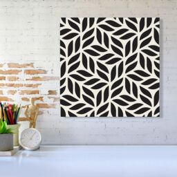 "Warren Reed - Designer Modern Stylish Abstract Texture Canvas in Black - Size: W30"" x H30""" - thumbnail 2