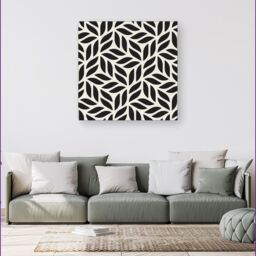 "Warren Reed - Designer Modern Stylish Abstract Texture Canvas in Black - Size: W30"" x H30""" - thumbnail 4