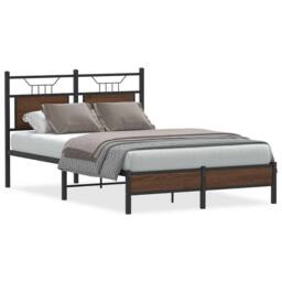 Berkfield Home Bed Frame without Mattress Brown Oak 120x200 cm Engineered Wood - Size: Small Double - thumbnail 1