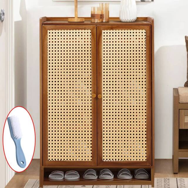 SPETLEK Shoe Cabinet Storage Cupboard Footwear Stand Rack in Brown - image 1