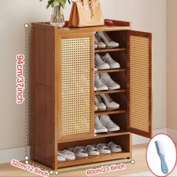 SPETLEK Shoe Cabinet Storage Cupboard Footwear Stand Rack in Brown - thumbnail 2