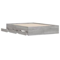 Berkfield Home Bed Frame with Drawers without Mattress Grey Sonoma 120x190 cm Small Double - thumbnail 5