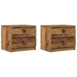 Berkfield Home Timeless Bedside Cabinets 2 pcs Old Wood 50x40x43.5 cm Engineered Wood in Brown - thumbnail 3