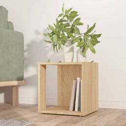Berkfield Home Side Table Sonoma Oak 33x33x34.5 cm Engineered Wood in Brown - thumbnail 1