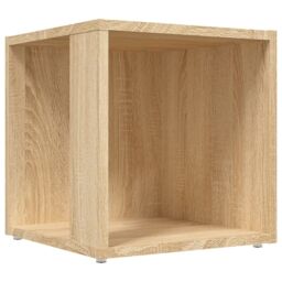 Berkfield Home Side Table Sonoma Oak 33x33x34.5 cm Engineered Wood in Brown - thumbnail 2