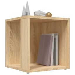 Berkfield Home Side Table Sonoma Oak 33x33x34.5 cm Engineered Wood in Brown - thumbnail 3