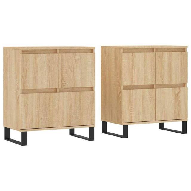 Berkfield Home Sideboards 2 pcs Sonoma Oak Engineered Wood in Light Tan - image 1