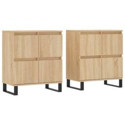 Berkfield Home Sideboards 2 pcs Sonoma Oak Engineered Wood in Light Tan - thumbnail 1