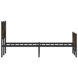 Berkfield Home Metal Bed Frame without Mattress Smoked Oak 140x190 cm in Brown - thumbnail 6