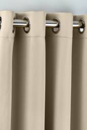 New Edge Blinds Essential Woven Thermal Blackout Eyelet Curtains in Beige - Size: 116 cm width x 137 cm drop - thumbnail 2