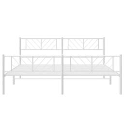 Berkfield Home Metal Bed Frame with Headboard & Footboard White 180x200 cm Super King - thumbnail 5