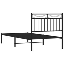 Berkfield Home Metal Bed Frame with Headboard Black 90x190 cm Single - thumbnail 7