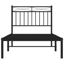 Berkfield Home Metal Bed Frame with Headboard Black 90x190 cm Single - thumbnail 5