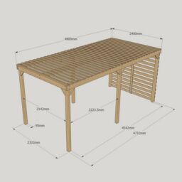 Rutland County Garden Furniture Ltd Shade Pergola - Wood - L240 x W480 x H270 cm - Rustic Brown in Light Green - thumbnail 7