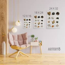 "Artery8 Small & Large Animals Vintage Artwork Lydekker Canvas Wall Art in White - Size: W18"" x H24""" - thumbnail 4