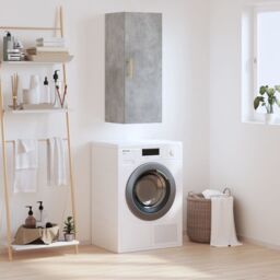 Berkfield Home Wall Mounted Cabinet Concrete Grey 34.5x34x90 cm - thumbnail 1