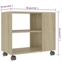 Berkfield Home Side Table Sonoma Oak 70x35x55 cm Engineered Wood in Brown - Size: 70 x 35 x 55 cm - thumbnail 6