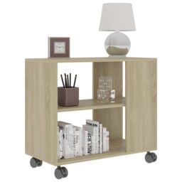 Berkfield Home Side Table Sonoma Oak 70x35x55 cm Engineered Wood in Brown - Size: 70 x 35 x 55 cm - thumbnail 3