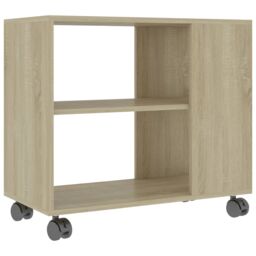 Berkfield Home Side Table Sonoma Oak 70x35x55 cm Engineered Wood in Brown - Size: 70 x 35 x 55 cm - thumbnail 2