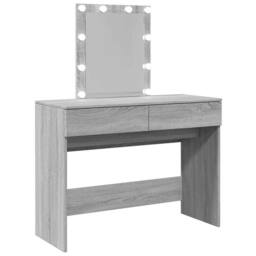 Berkfield Home Dressing Table with LED Grey Sonoma 100x40x130 cm - Size: 100 x 40 x 130 cm - thumbnail 8