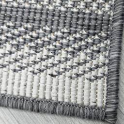 runrug Carpet Runner Rug - Indoor/Outdoor, Reversible, 2mm - 'Geo' in Grey - Size: 60 cm x 390 cm - thumbnail 2