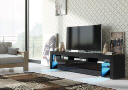 Creative Furniture Nova TV Unit 200cm - A Spacious & Modern Cabinet with Gloss Doors & LED Lights in Black - thumbnail 6