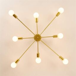 Garwarm 8-Light Gold Sputnik Semi Flush Mount Ceiling Pendant Light - thumbnail 5