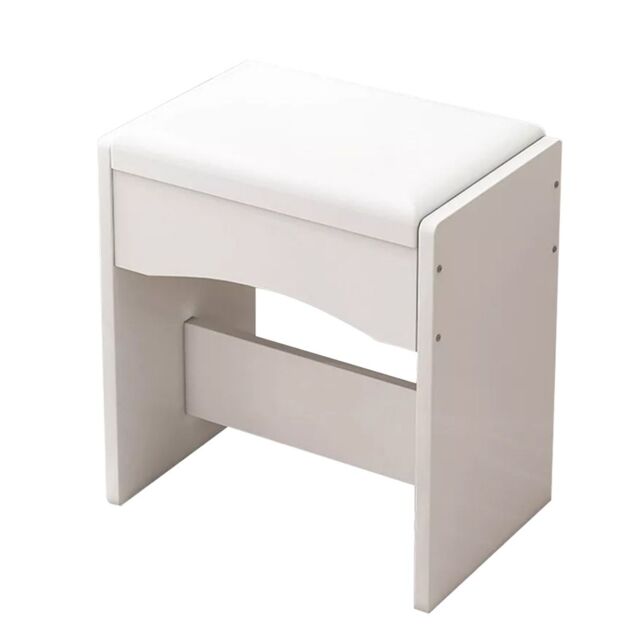 VOGREX Mondeer White Dressing Table Stool Makeup Chair Soft Padded Cushion Piano Seat - image 1