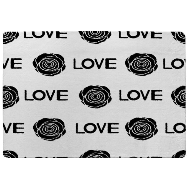 Benjamin Tate Design Rose & Love Print Rug in Natural - Size: Large - image 1