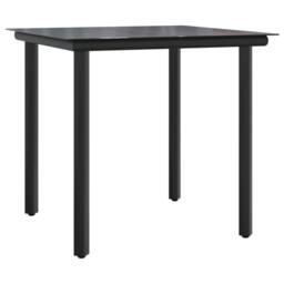 Berkfield Home 5 Piece Garden Dining Set with Cushions Black Poly Rattan - thumbnail 4