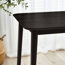 FurnitureboxUK Lynton Small Black Wooden Dining Table with 2 Chairs & Bench - thumbnail 4