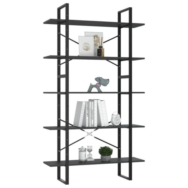 Berkfield Home Modern 5-Tier Book Cabinet Grey 100x30x175 cm Engineered Wood - Size: 100 x 30 x 175 cm - image 1