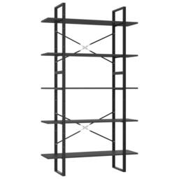 Berkfield Home Modern 5-Tier Book Cabinet Grey 100x30x175 cm Engineered Wood - Size: 100 x 30 x 175 cm - thumbnail 3