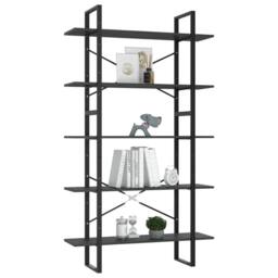 Berkfield Home Modern 5-Tier Book Cabinet Grey 100x30x175 cm Engineered Wood - Size: 100 x 30 x 175 cm - thumbnail 1