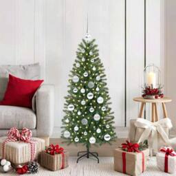 Berkfield Home Elegant Artificial Christmas Tree with 150 LEDs Green 120 cm PE a - thumbnail 2