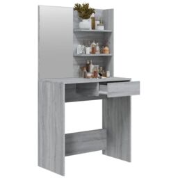 Berkfield Home Dressing Table with Mirror Grey Sonoma 74.5x40x141 cm - thumbnail 5
