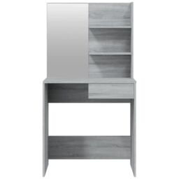 Berkfield Home Dressing Table with Mirror Grey Sonoma 74.5x40x141 cm - thumbnail 6
